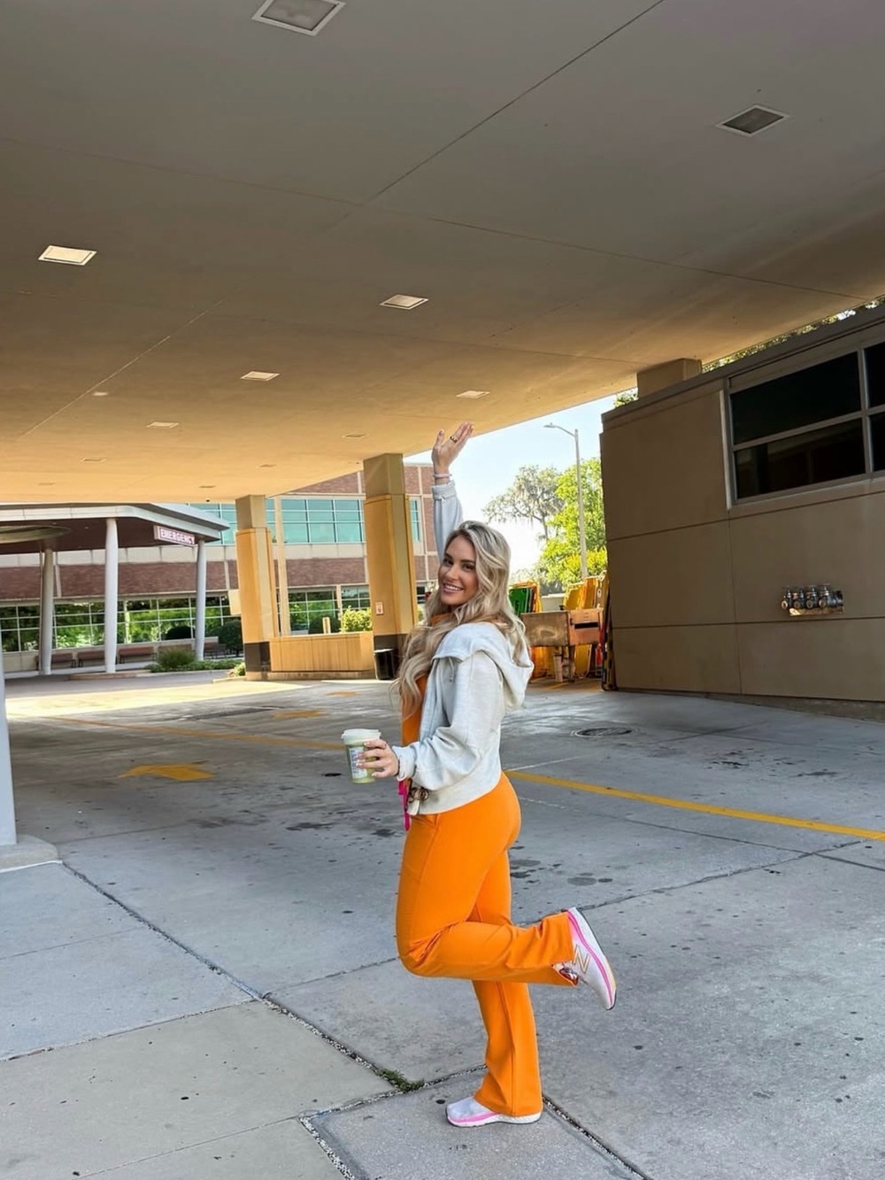 Figs Orange Boot-Cut Flare Scrub Pants